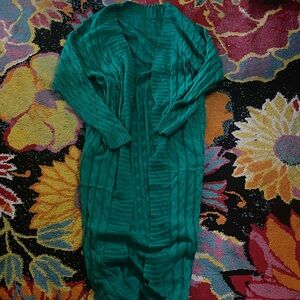 Green long cardigan